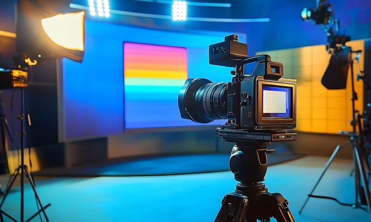 plateau télé derrière la camera